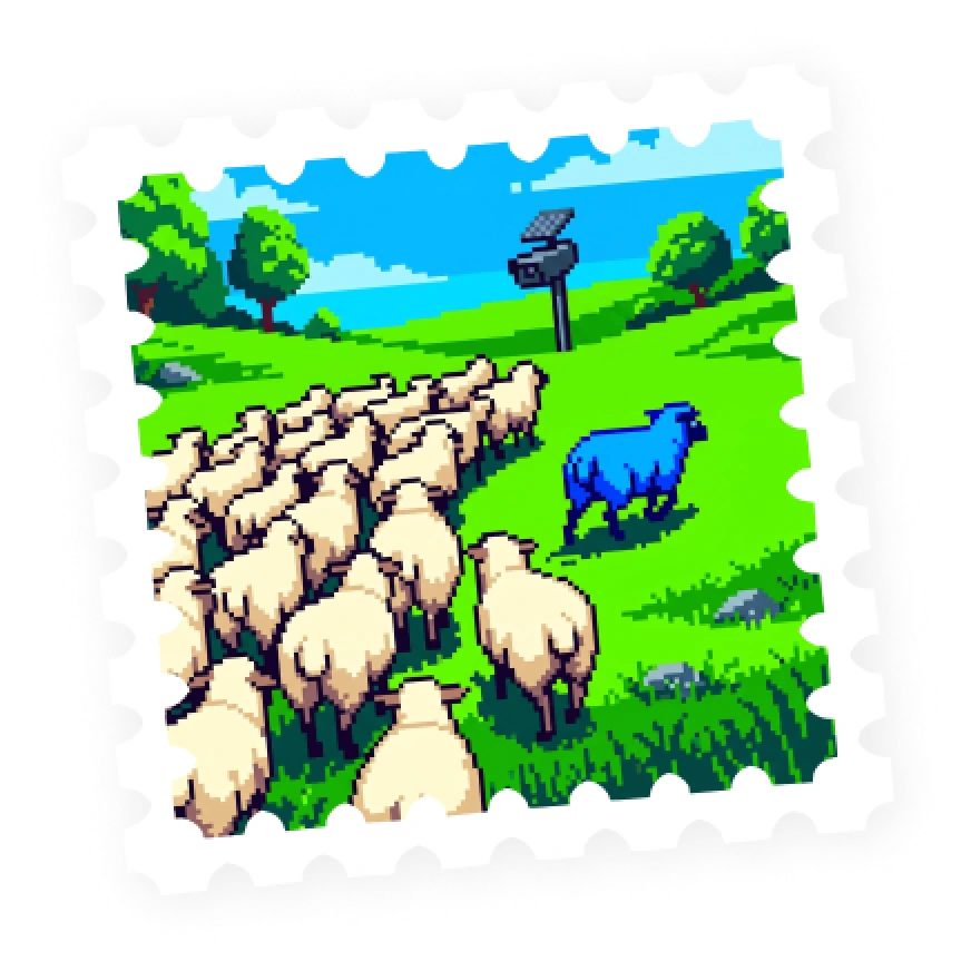 A blue sheep leaving the flock beneath an ALPR camera